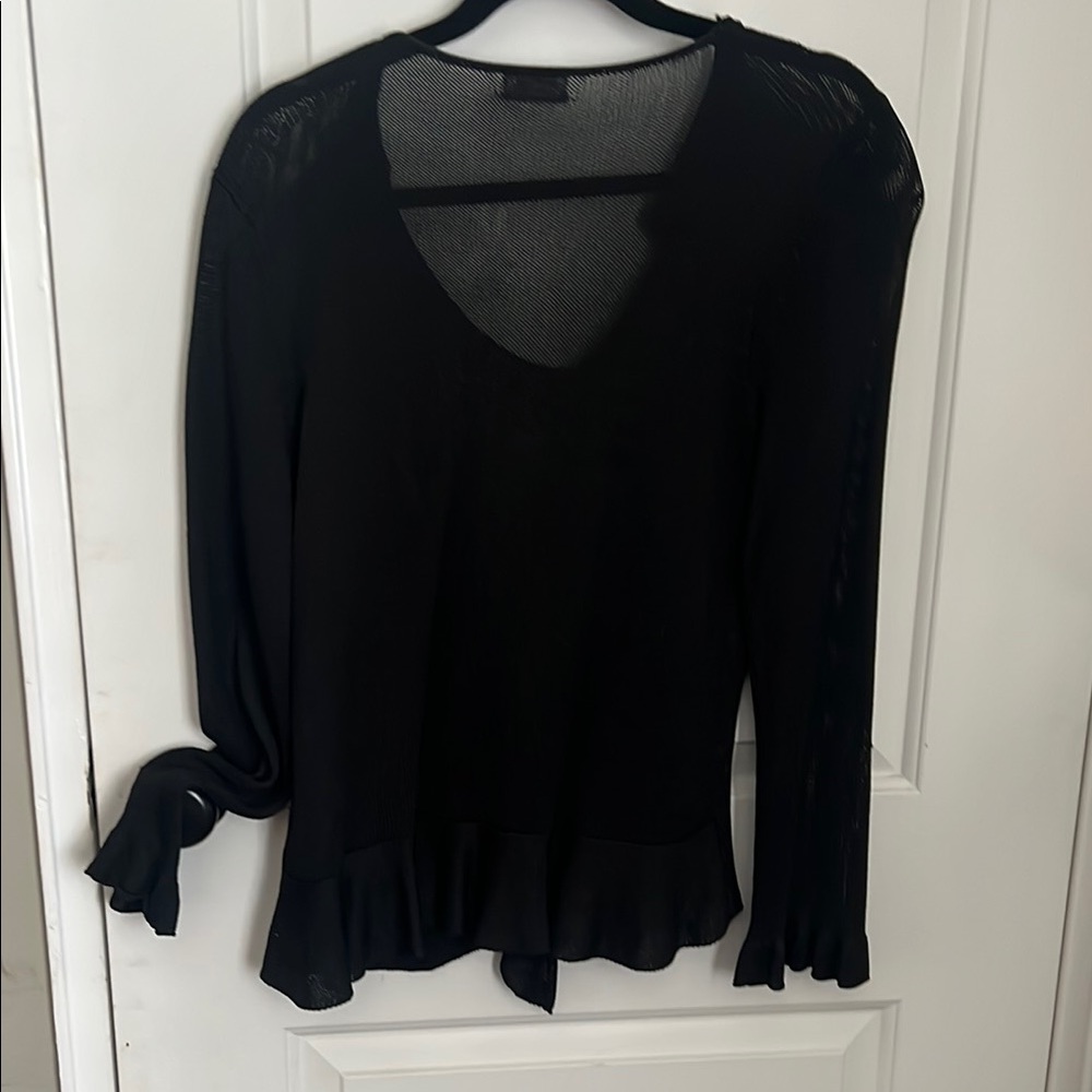 Black Ruffle Blouse - Picture 2 of 5